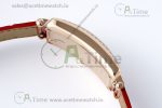 Long Island Ladies RG Diamonds Bezel APSF 1:1 Best Edition White Texured Dial on Red Leather Strap Jap Quartz - Image 10