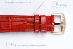 Long Island Ladies RG Diamonds Bezel APSF 1:1 Best Edition White Texured Dial on Red Leather Strap Jap Quartz - Image 16
