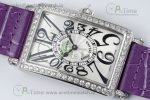 Long Island Ladies SS Diamonds Bezel APSF 1:1 Best Edition White Texured Dial on Purple Leather Strap Jap Quartz - Image 3