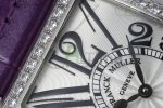 Long Island Ladies SS Diamonds Bezel APSF 1:1 Best Edition White Texured Dial on Purple Leather Strap Jap Quartz - Image 4