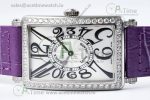 Long Island Ladies SS Diamonds Bezel APSF 1:1 Best Edition White Texured Dial on Purple Leather Strap Jap Quartz - Image 6