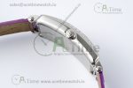 Long Island Ladies SS Diamonds Bezel APSF 1:1 Best Edition White Texured Dial on Purple Leather Strap Jap Quartz - Image 9