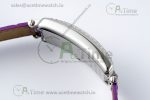 Long Island Ladies SS Diamonds Bezel APSF 1:1 Best Edition White Texured Dial on Purple Leather Strap Jap Quartz - Image 10