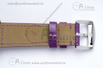 Long Island Ladies SS Diamonds Bezel APSF 1:1 Best Edition White Texured Dial on Purple Leather Strap Jap Quartz - Image 17