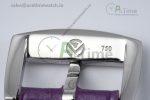 Long Island Ladies SS Diamonds Bezel APSF 1:1 Best Edition White Texured Dial on Purple Leather Strap Jap Quartz - Image 19