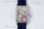 Long Island Ladies SS Diamonds Bezel APSF 1:1 Best Edition Pink MOP Dial on Blue Leather Strap Jap Quartz