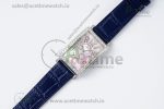 Long Island Ladies SS Diamonds Bezel APSF 1:1 Best Edition Pink MOP Dial on Blue Leather Strap Jap Quartz - Image 8