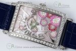 Long Island Ladies SS Diamonds Bezel APSF 1:1 Best Edition Pink MOP Dial on Blue Leather Strap Jap Quartz - Image 3