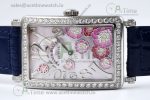 Long Island Ladies SS Diamonds Bezel APSF 1:1 Best Edition Pink MOP Dial on Blue Leather Strap Jap Quartz - Image 6