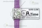 Long Island Ladies SS Diamonds Bezel APSF 1:1 Best Edition White Texured Dial on Purple Leather Strap Jap Quartz - Image 20